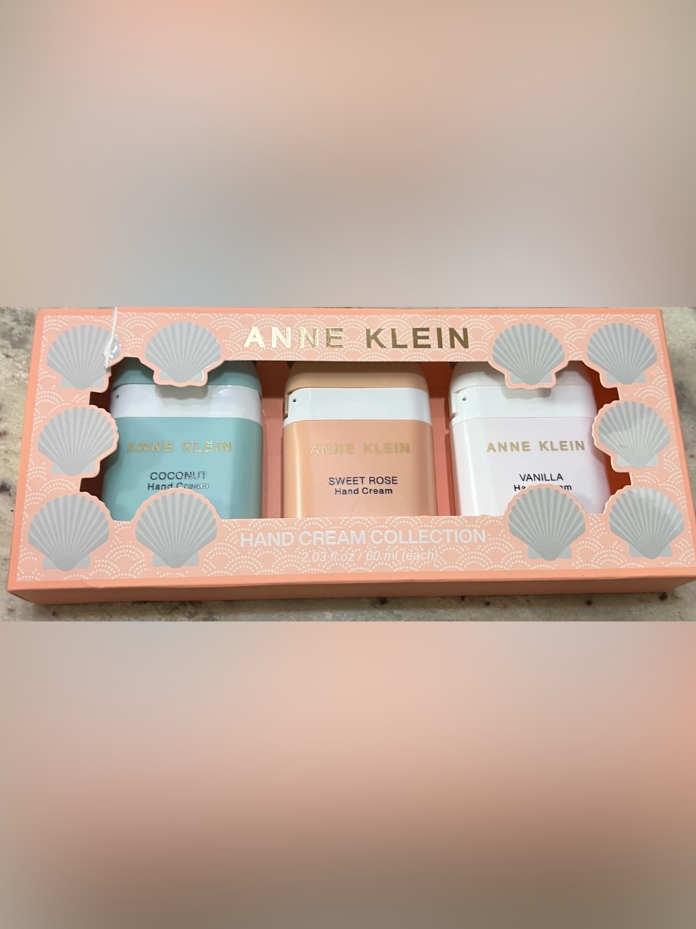 Anne Klein Hand Cream set 60.ml (each) Coconut Sweet Rose Vanilla NEW